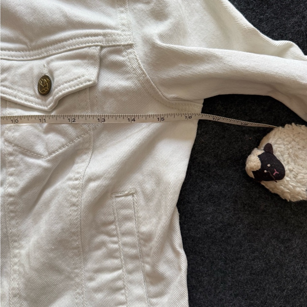 Draper James White Ruffle Collar Denim Jacket size S - Picture 5 of 6